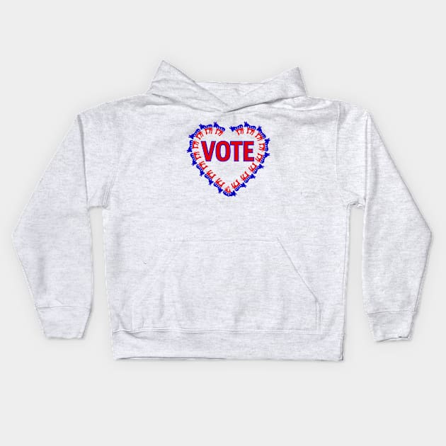 vote democrat donkey Kids Hoodie by gossiprag